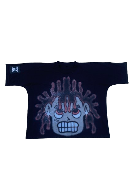 Boxy BIG FACE Tee | Black