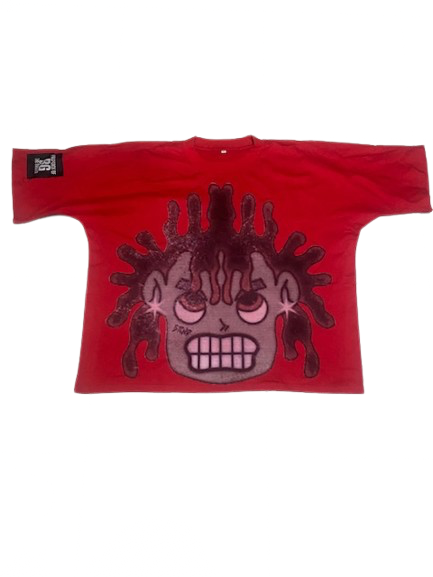 Boxy BIG FACE Tee | Red